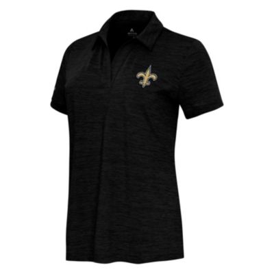 Antigua NFL New Orleans Saints Women's Layout V-Neck Polo, Black, XXL
