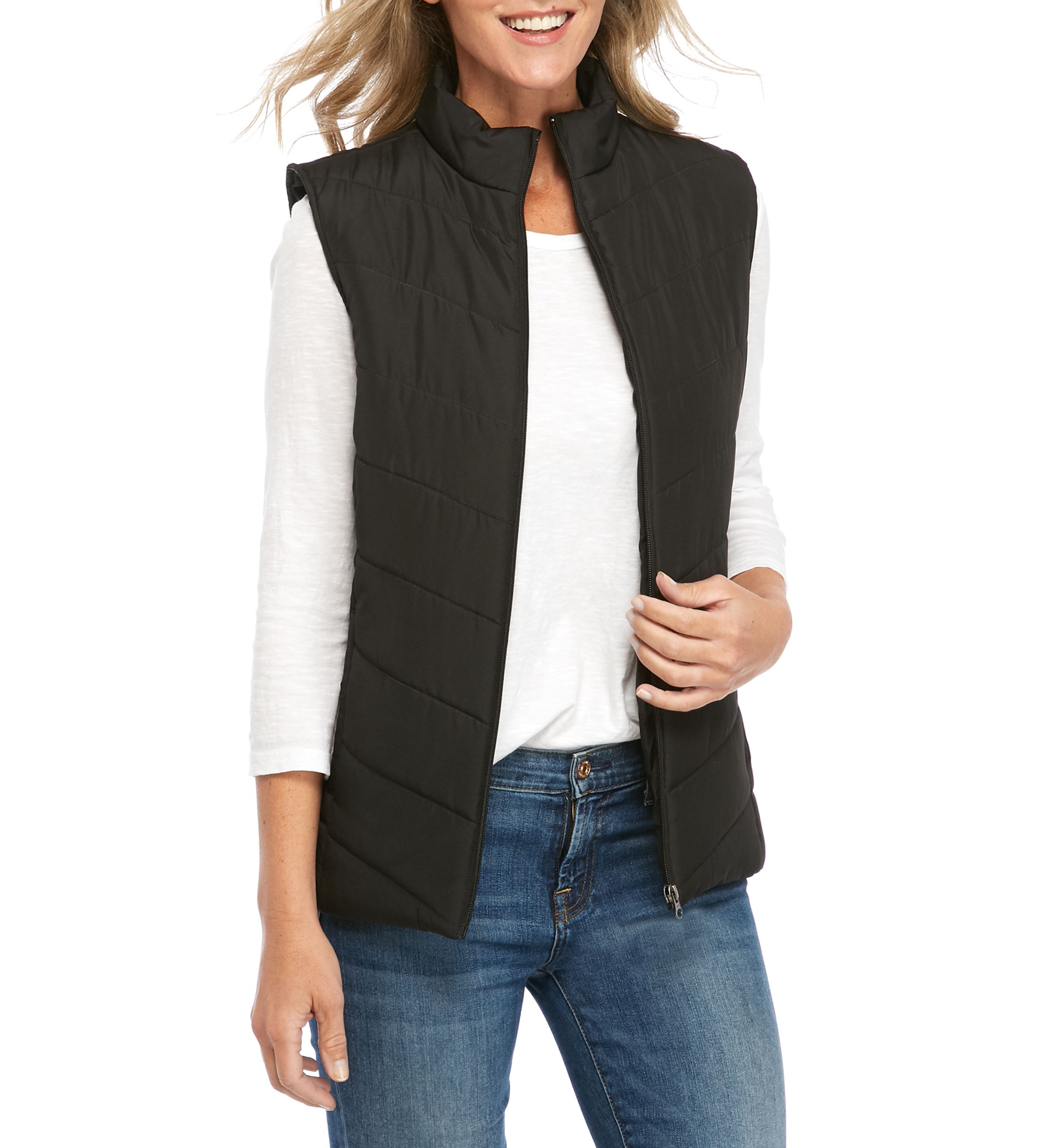 Petite Solid Puffer Vest