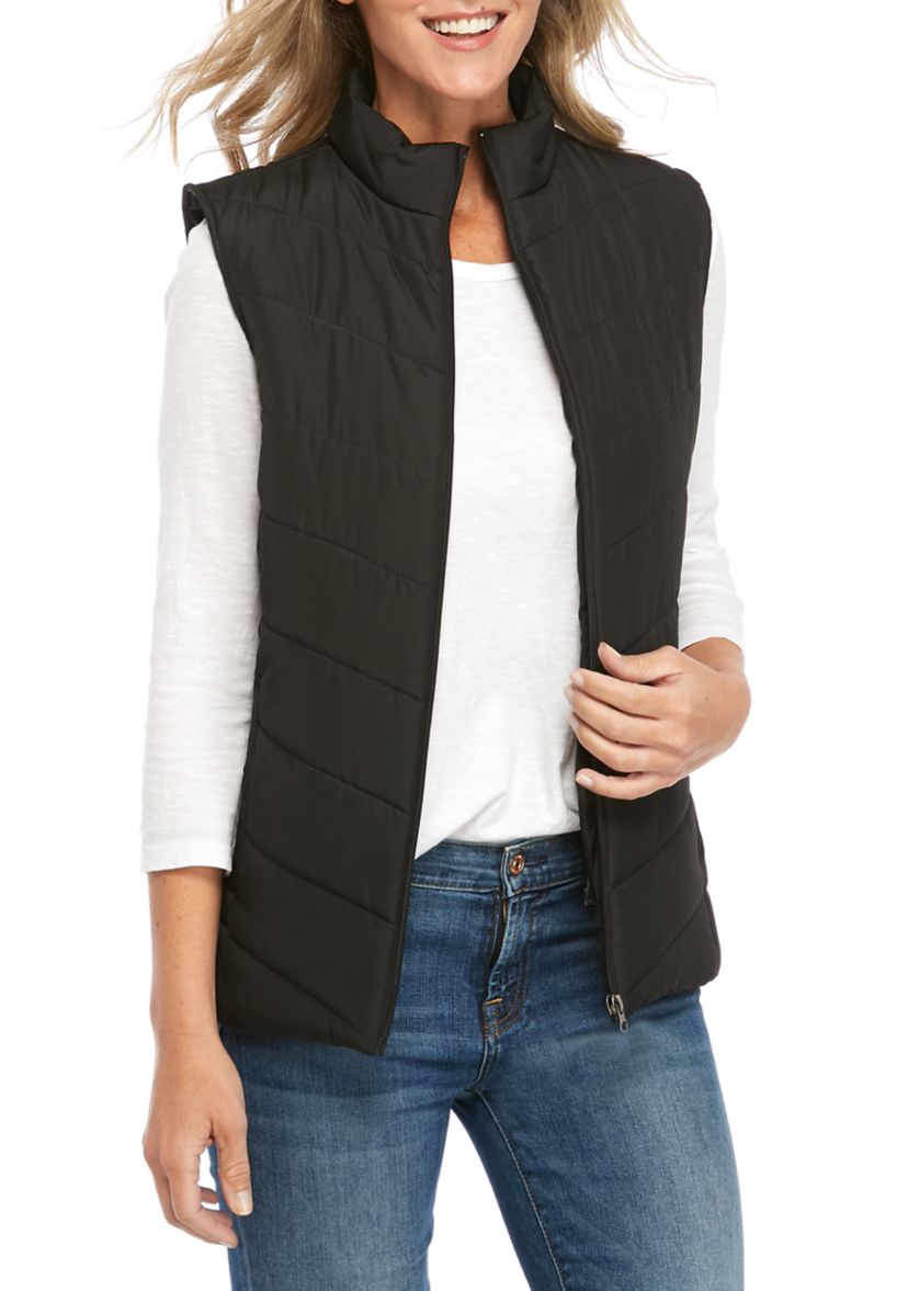 Petite Solid Puffer Vest