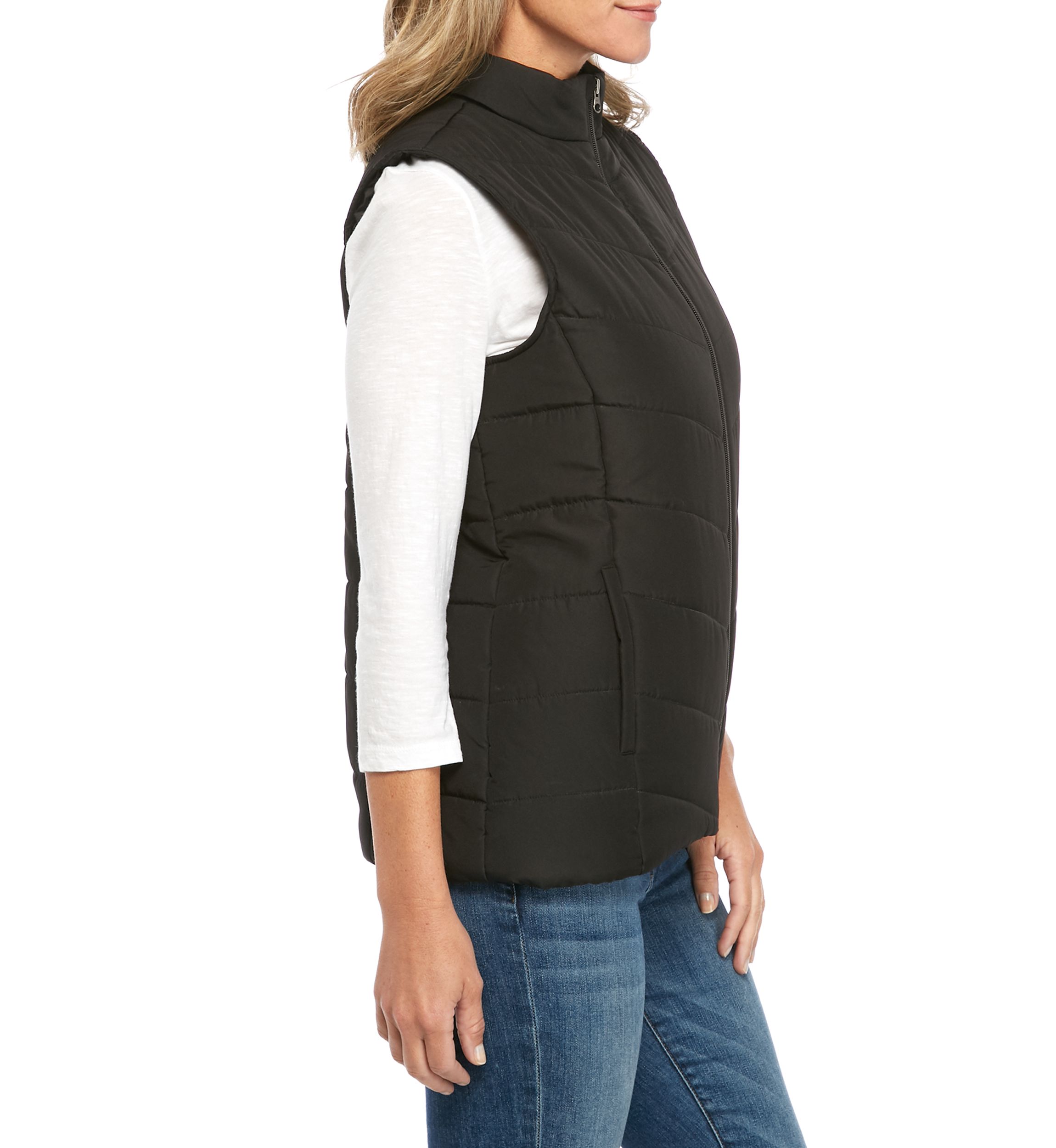 Petite Solid Puffer Vest