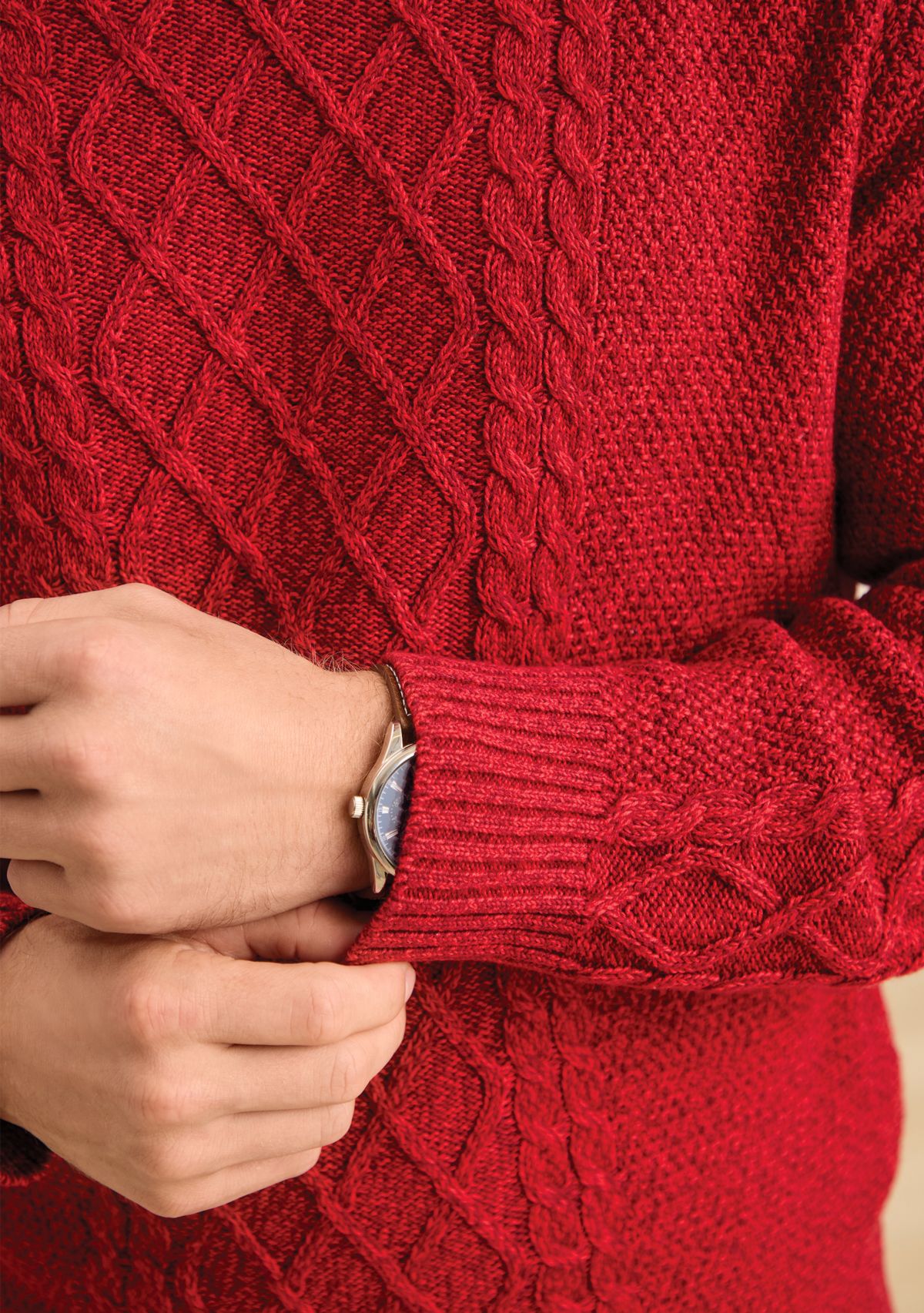 Sewing Down South x Crown & Ivy™ Cable Knit Crewneck Sweater