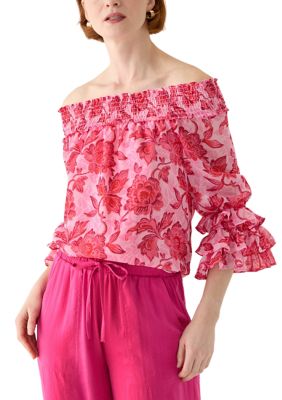 CeCe Women's Petite Off the Shoulder Blouse