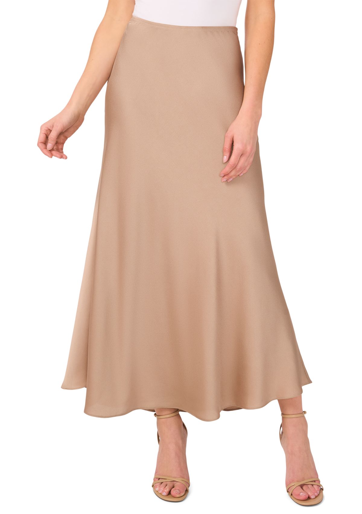 Womens Satin Midi Skirt