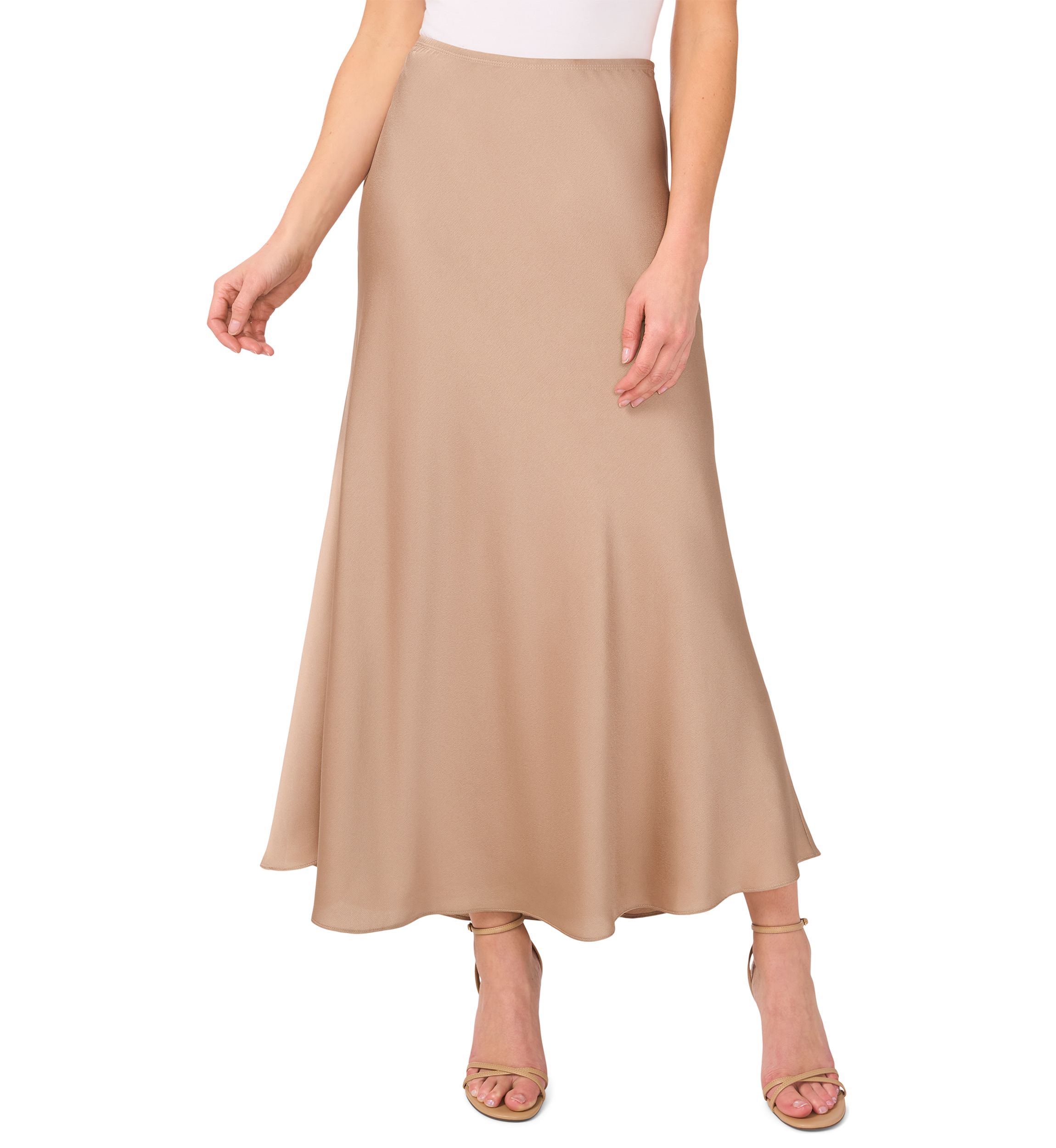 Womens Satin Midi Skirt