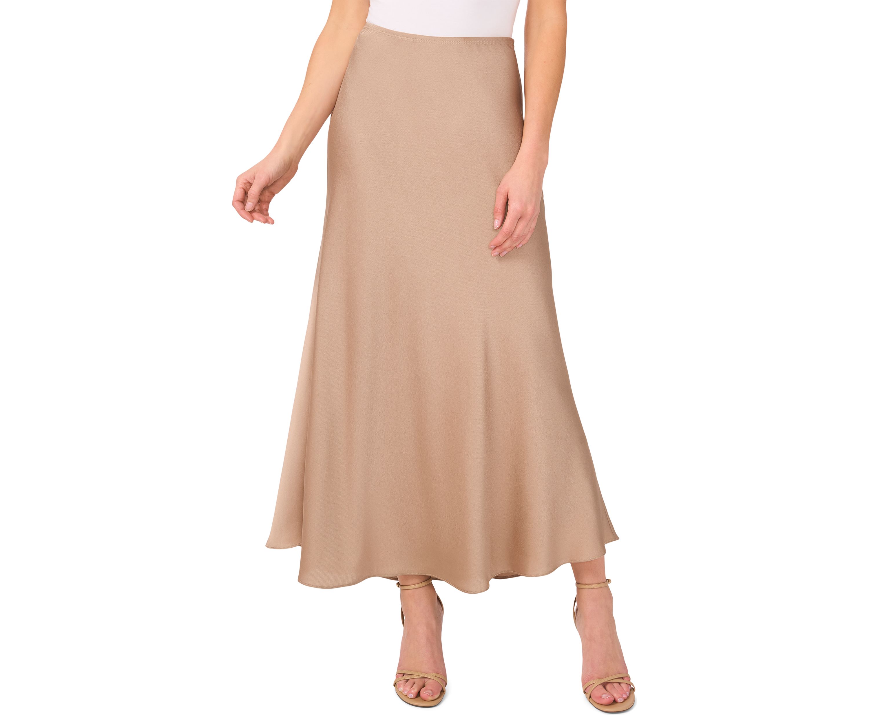 Womens Satin Midi Skirt