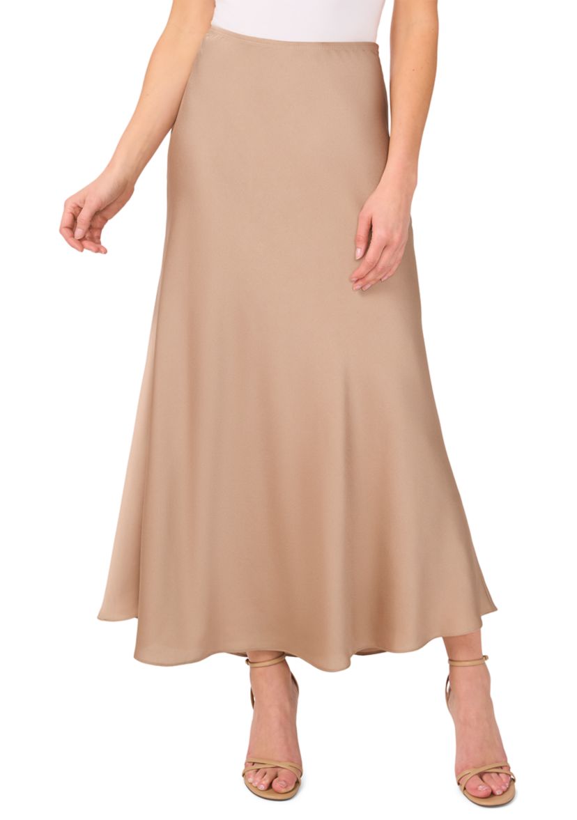 Womens Satin Midi Skirt
