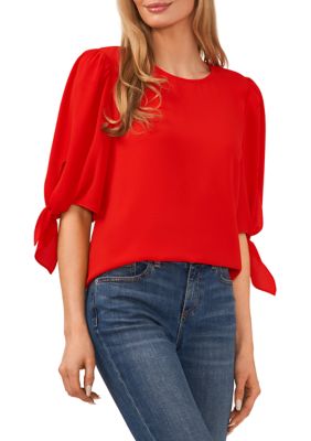 Women's Solid Tie Blouse