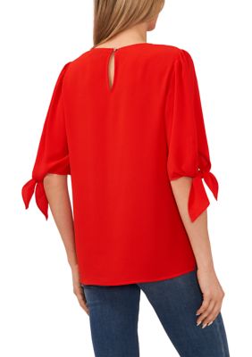 Women's Solid Tie Blouse