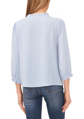 Women's Button Front V-Neck Blouse