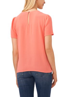 Women's Short Sleeve Pleated Blouse