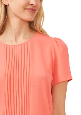 Women's Short Sleeve Pleated Blouse