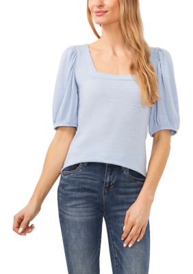 Women's Puff Sleeve Square Neck Blouse