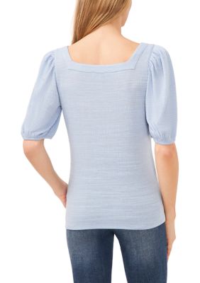 Women's Puff Sleeve Square Neck Blouse