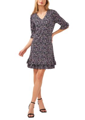 Women's Ruffle Ditsy Floral Printed Dress