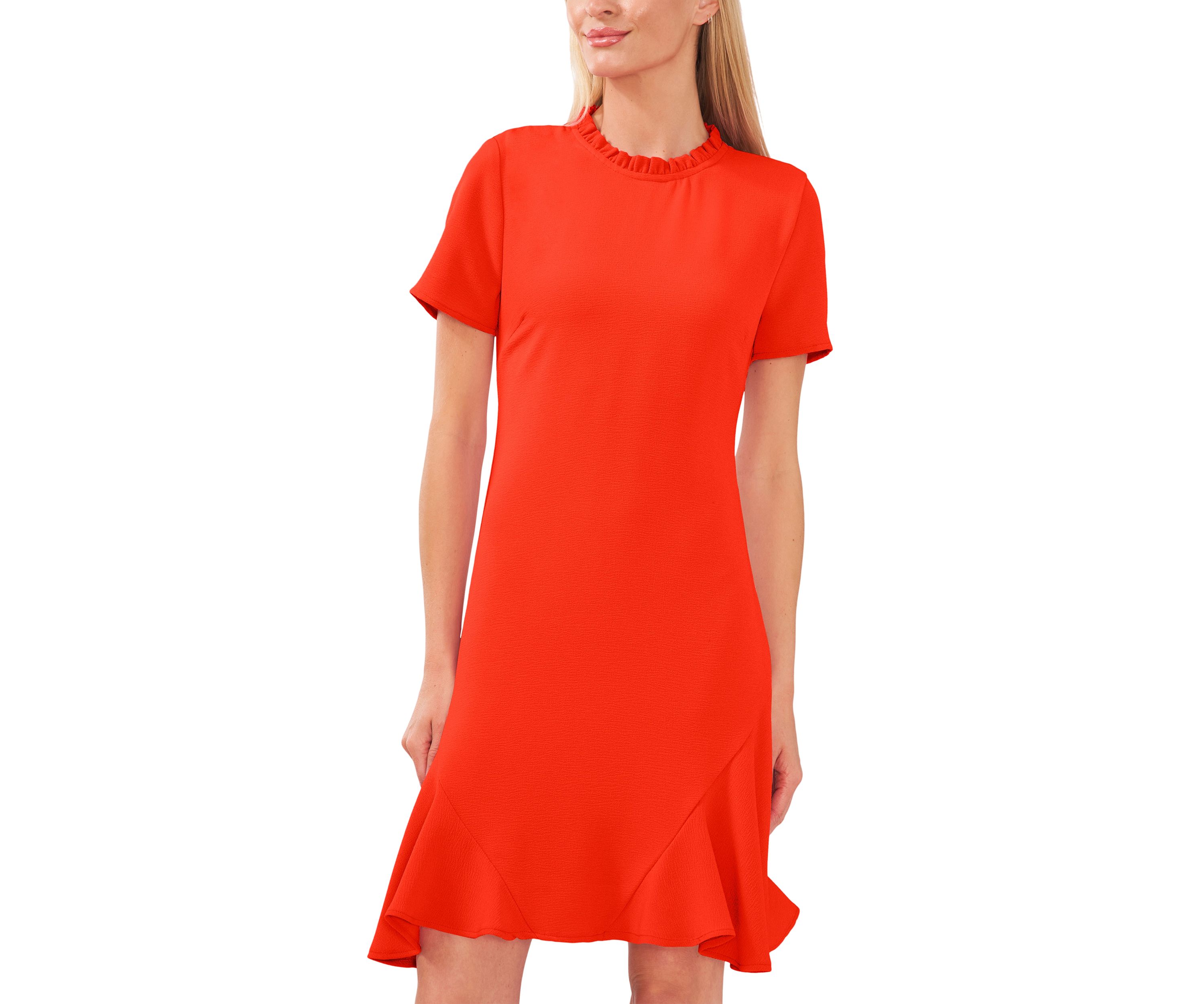 Womens Ruffle Neck Dress