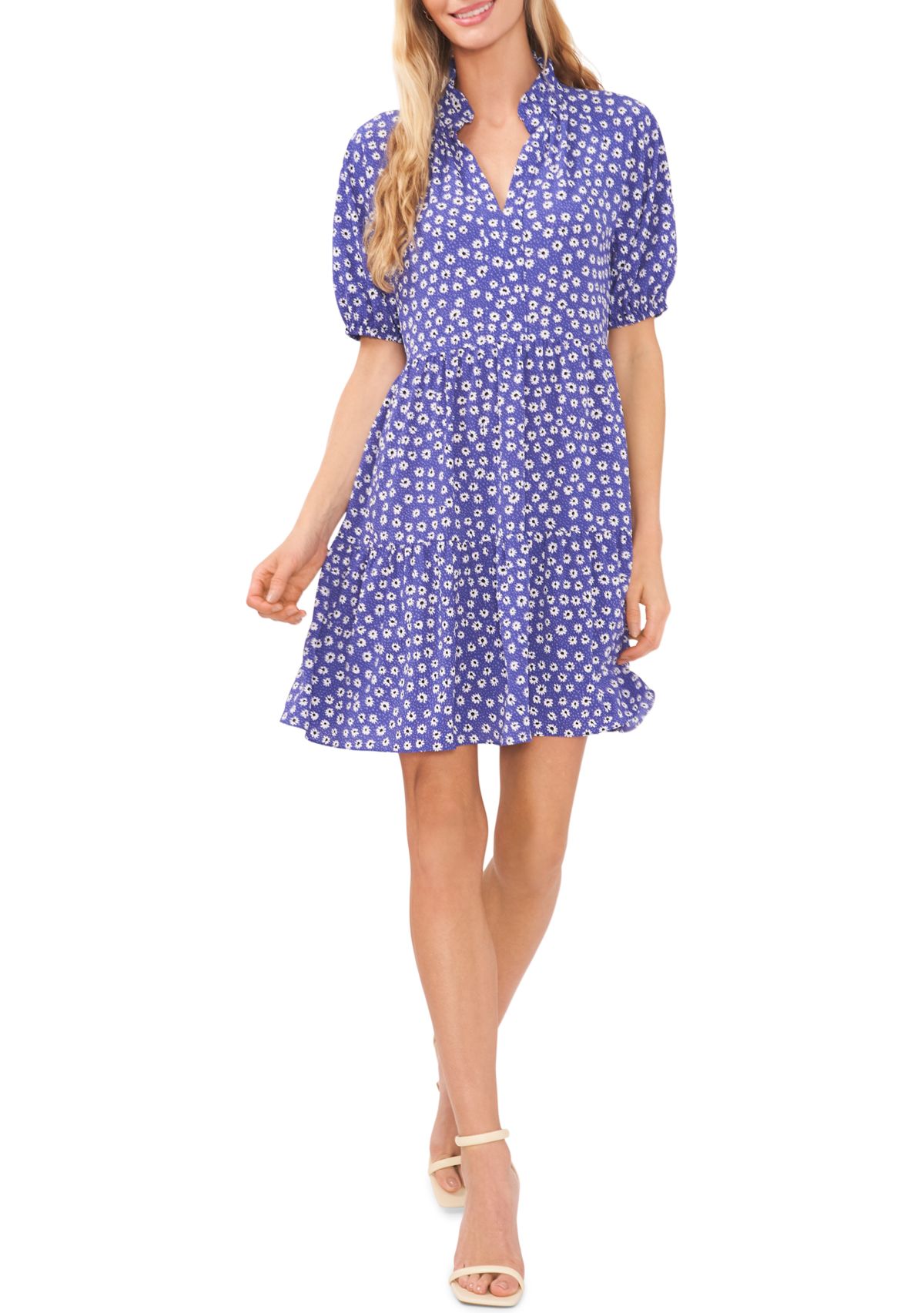 Womens V-Neck Babydoll Dress