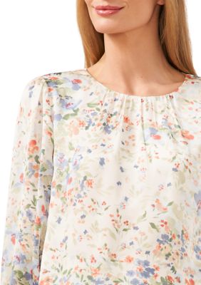 Women's Puff Sleeve Floral Blouse