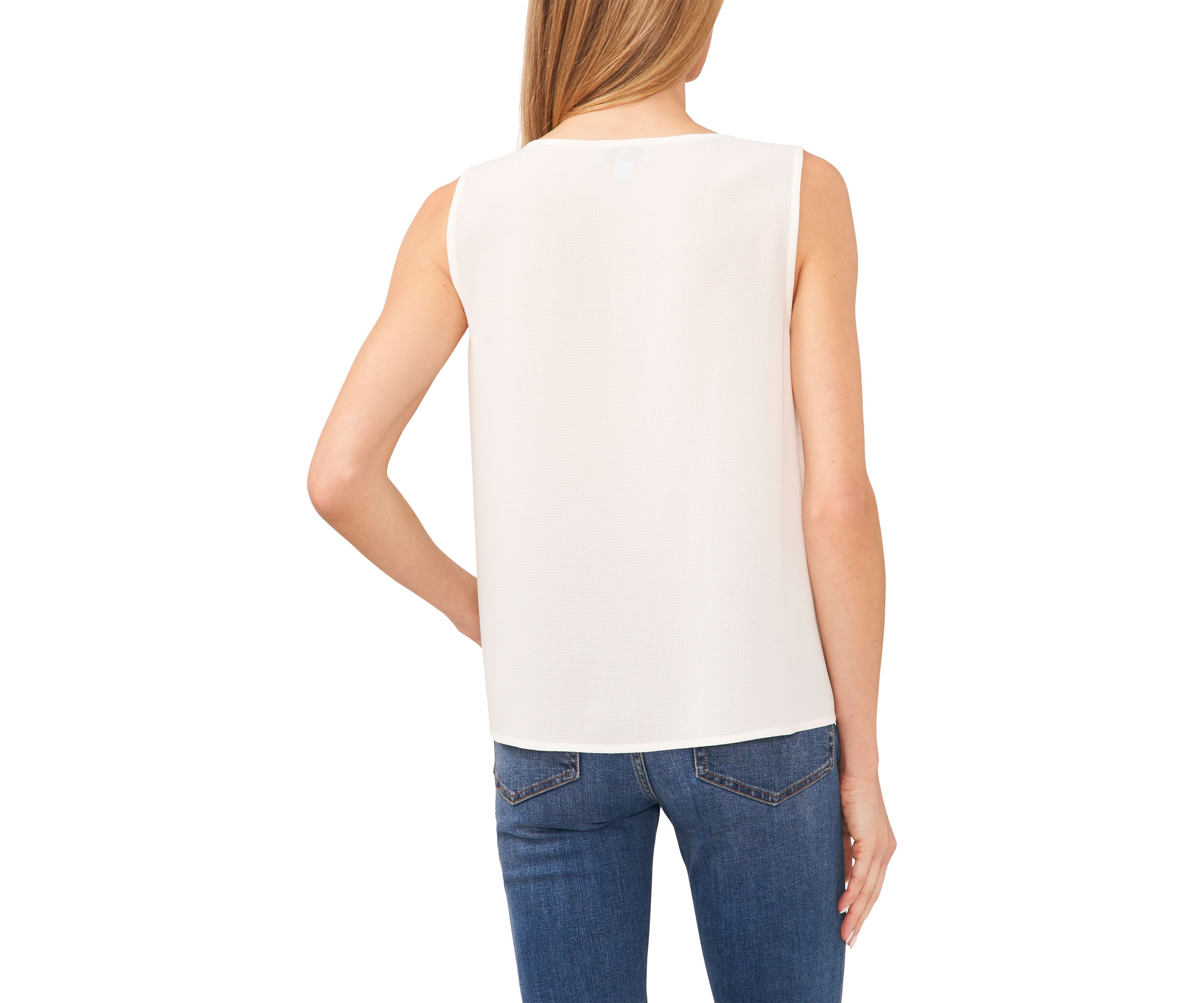 Womens Sleeveless Button Placket Tank Top