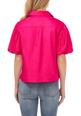 Women's Puff Sleeve Cotton Shirt