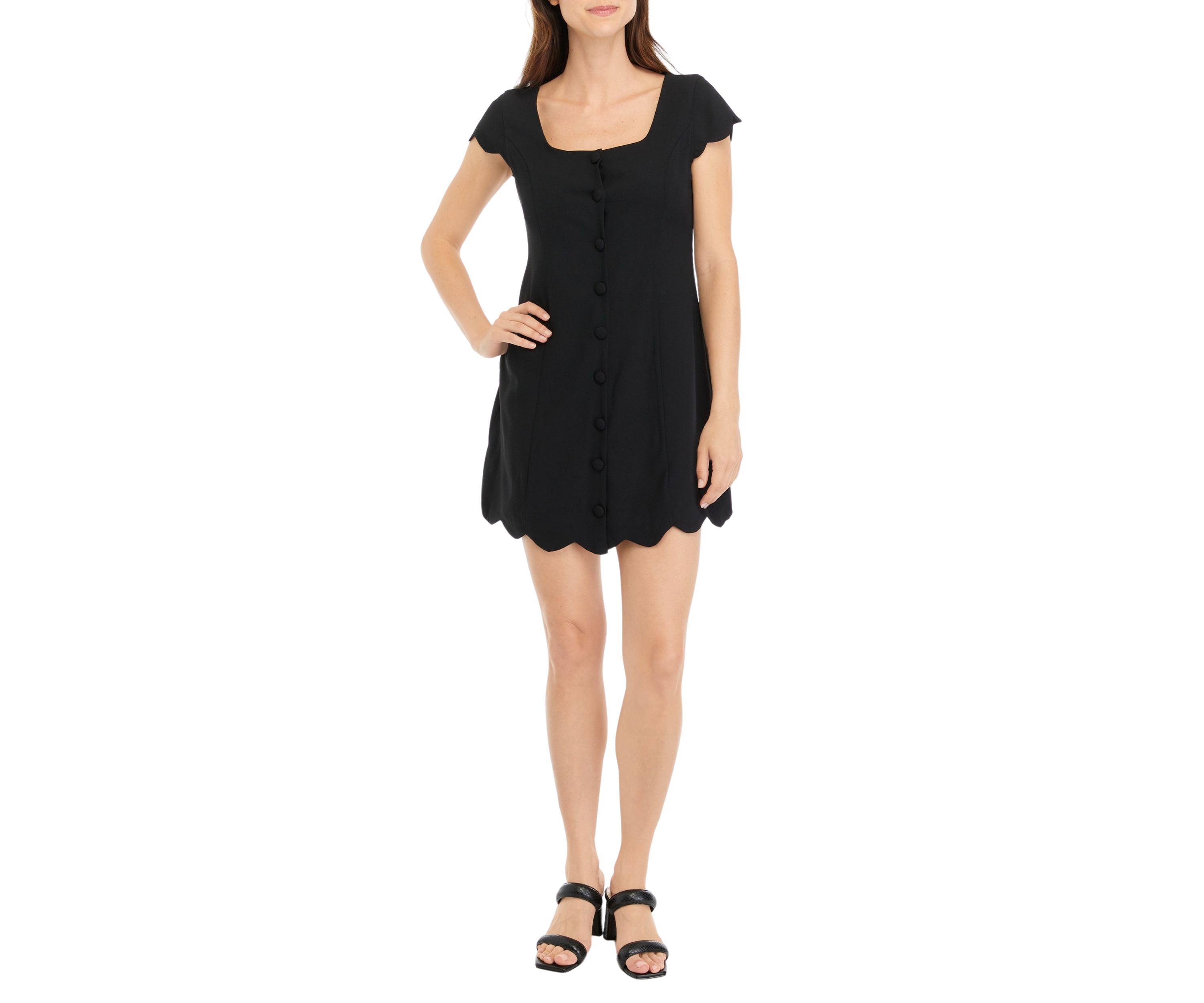 Womens Scallop Edge Dress