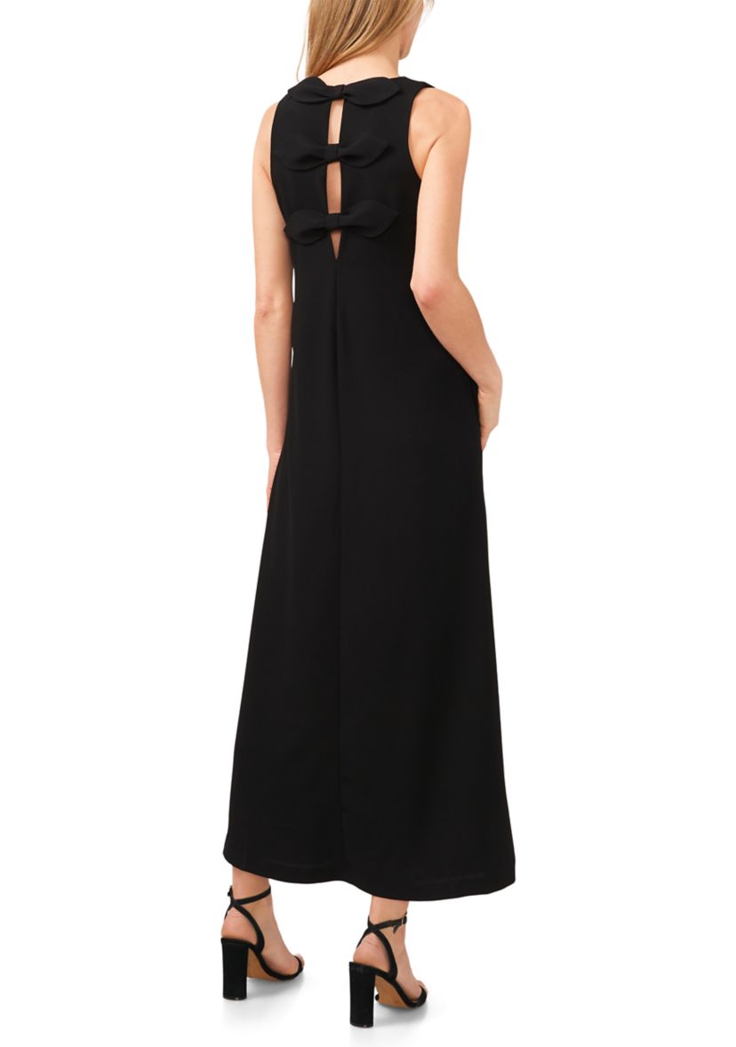 Womens Sleeveless Bow Back Midi Dress