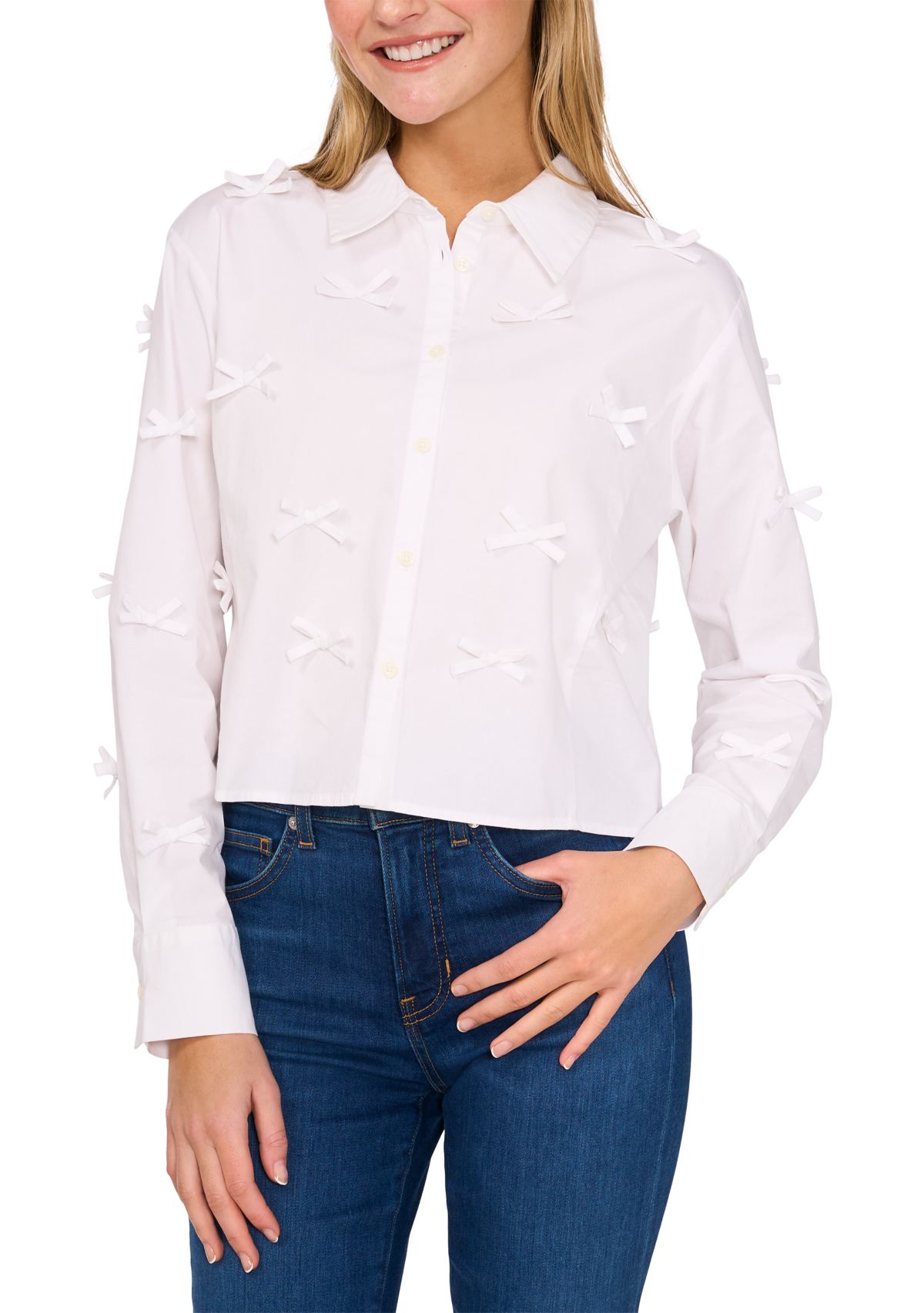 Womens Bow Accented Shirt