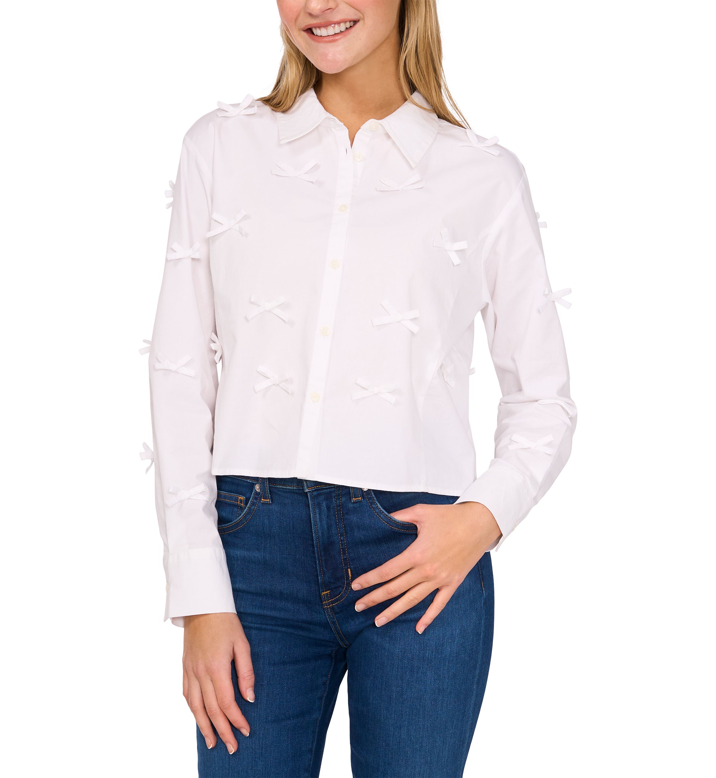 Womens Bow Accented Shirt