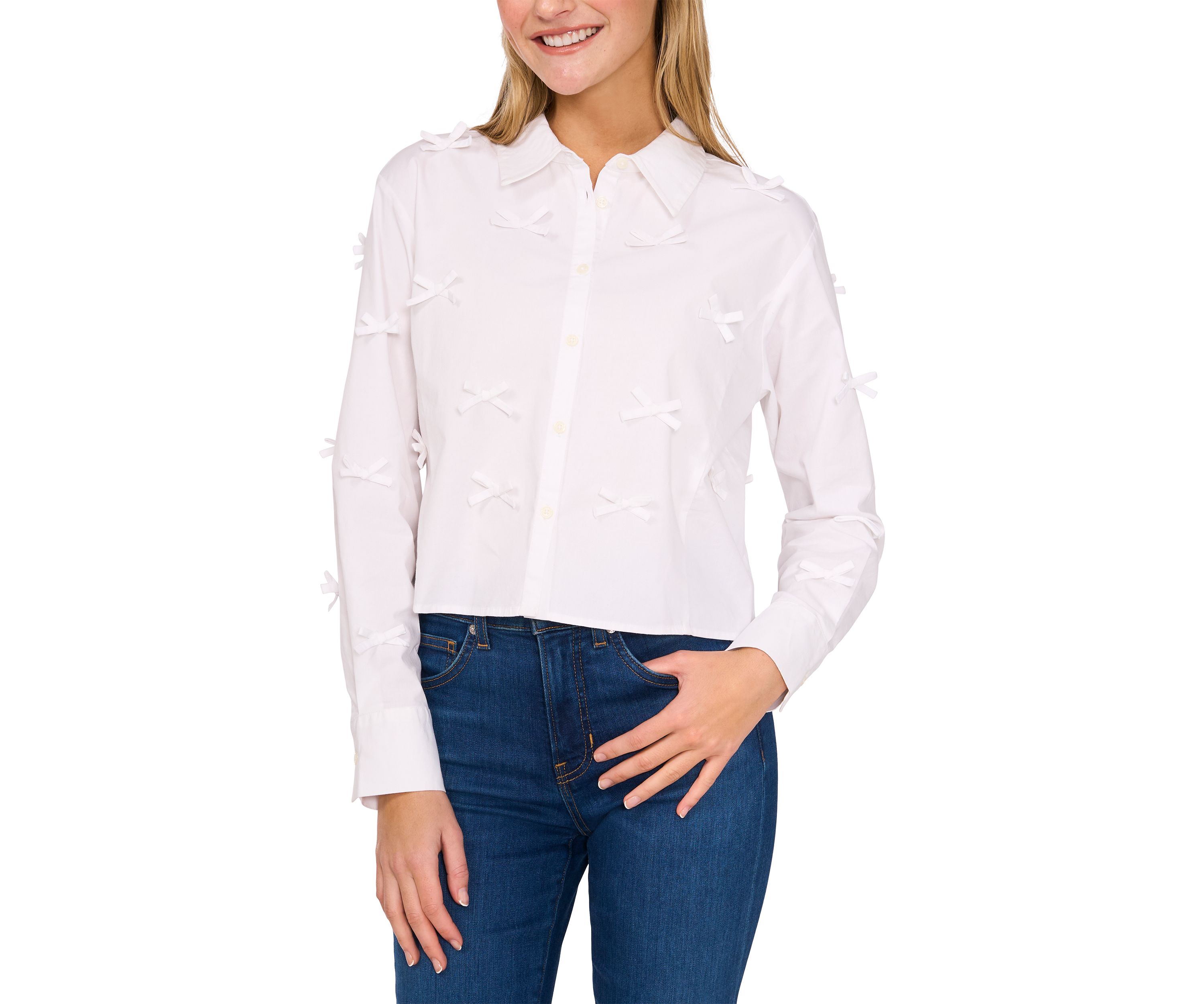 Womens Bow Accented Shirt