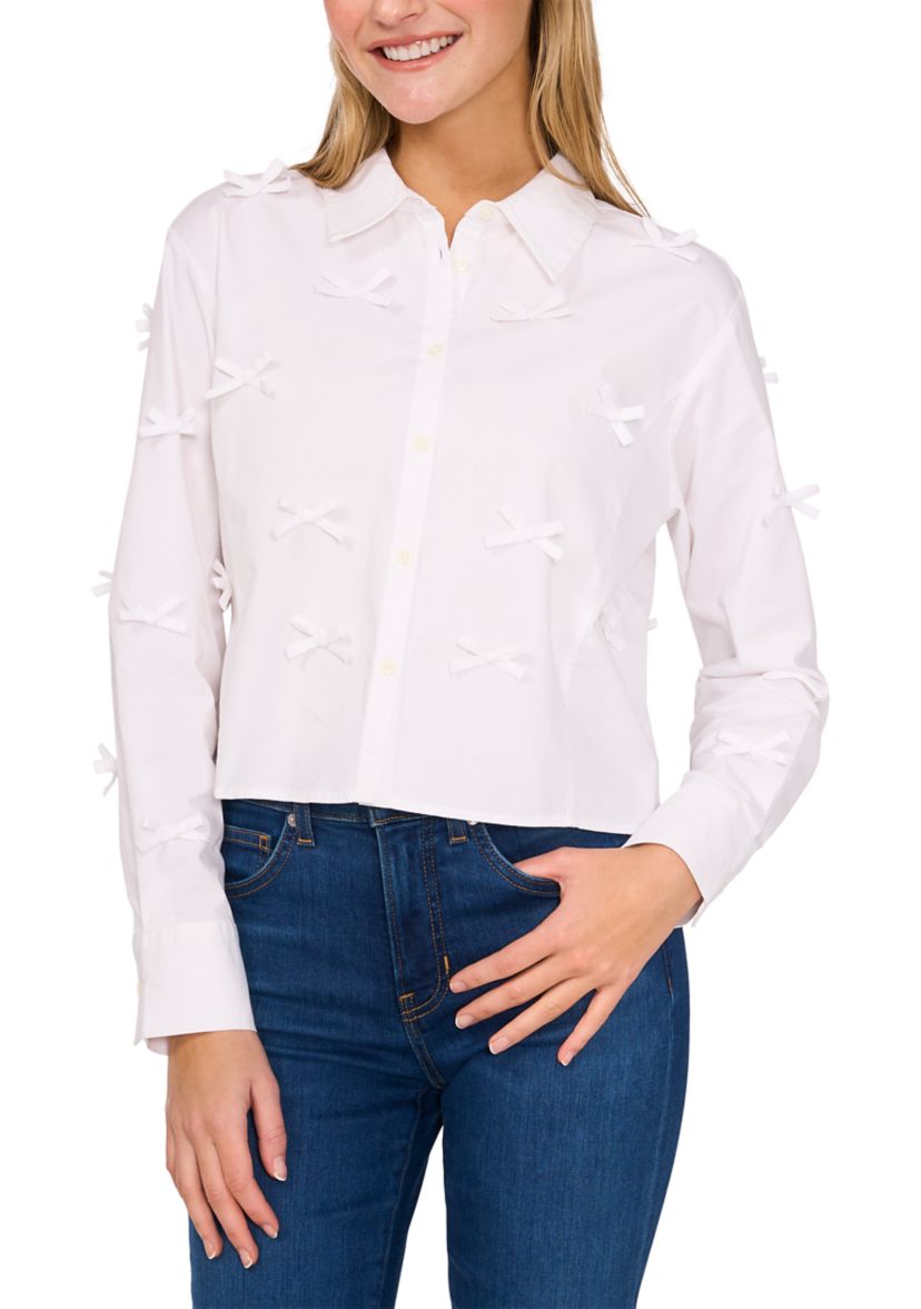 Womens Bow Accented Shirt