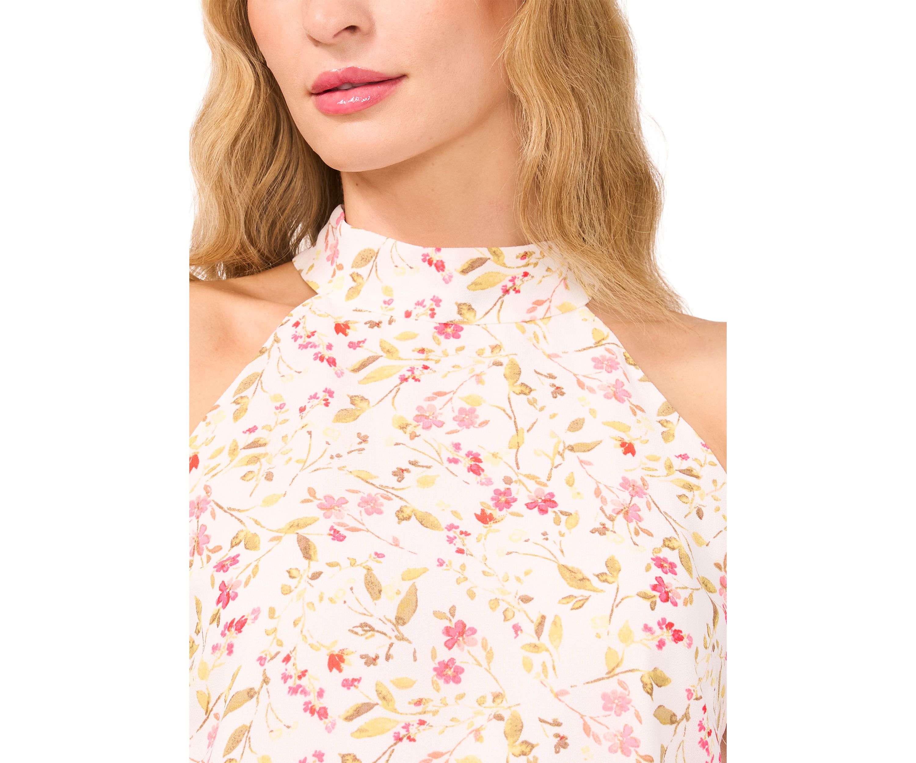 Womens Floral Halter Blouse
