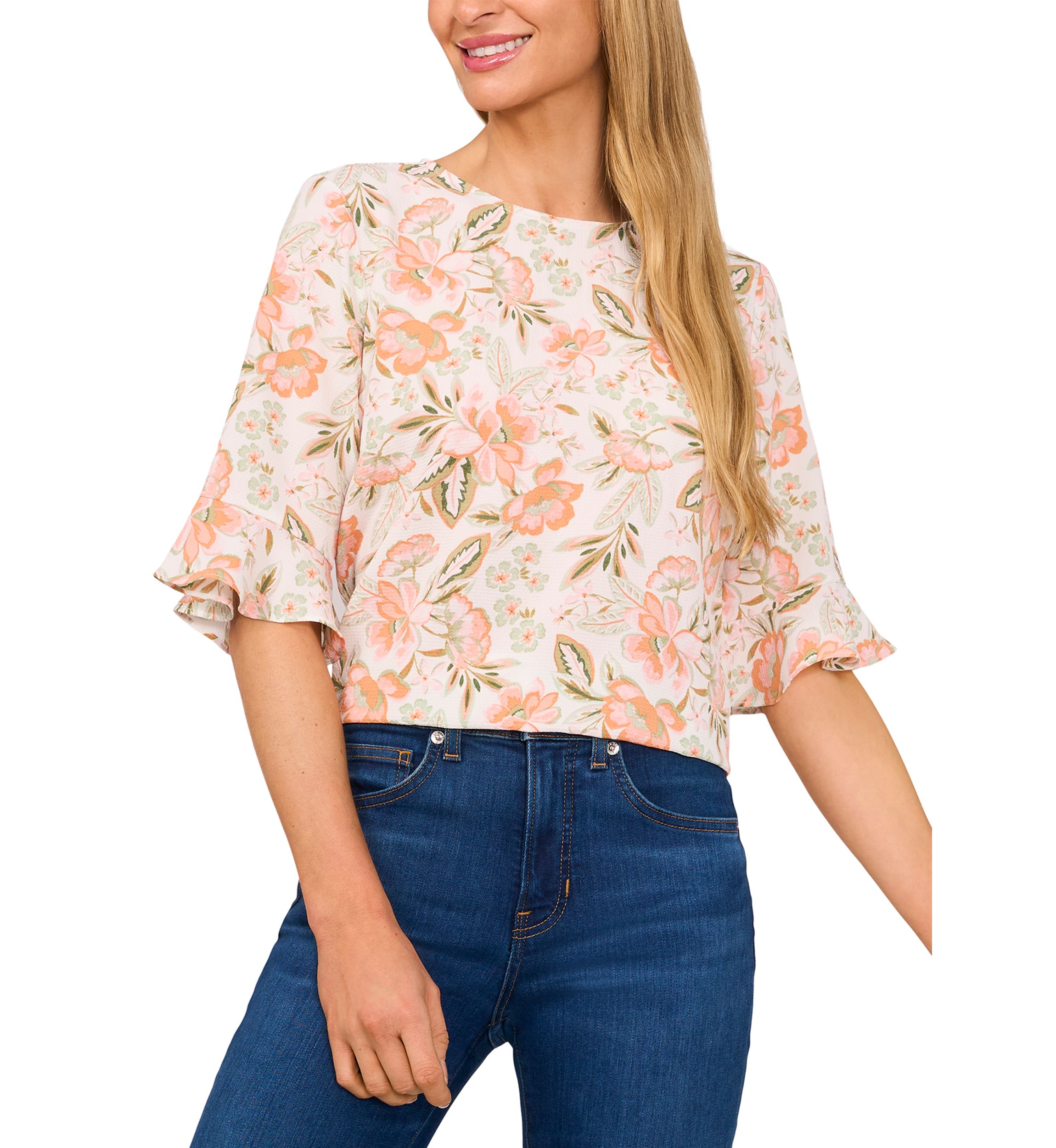 Womens Ruffle Sleeve Blouse