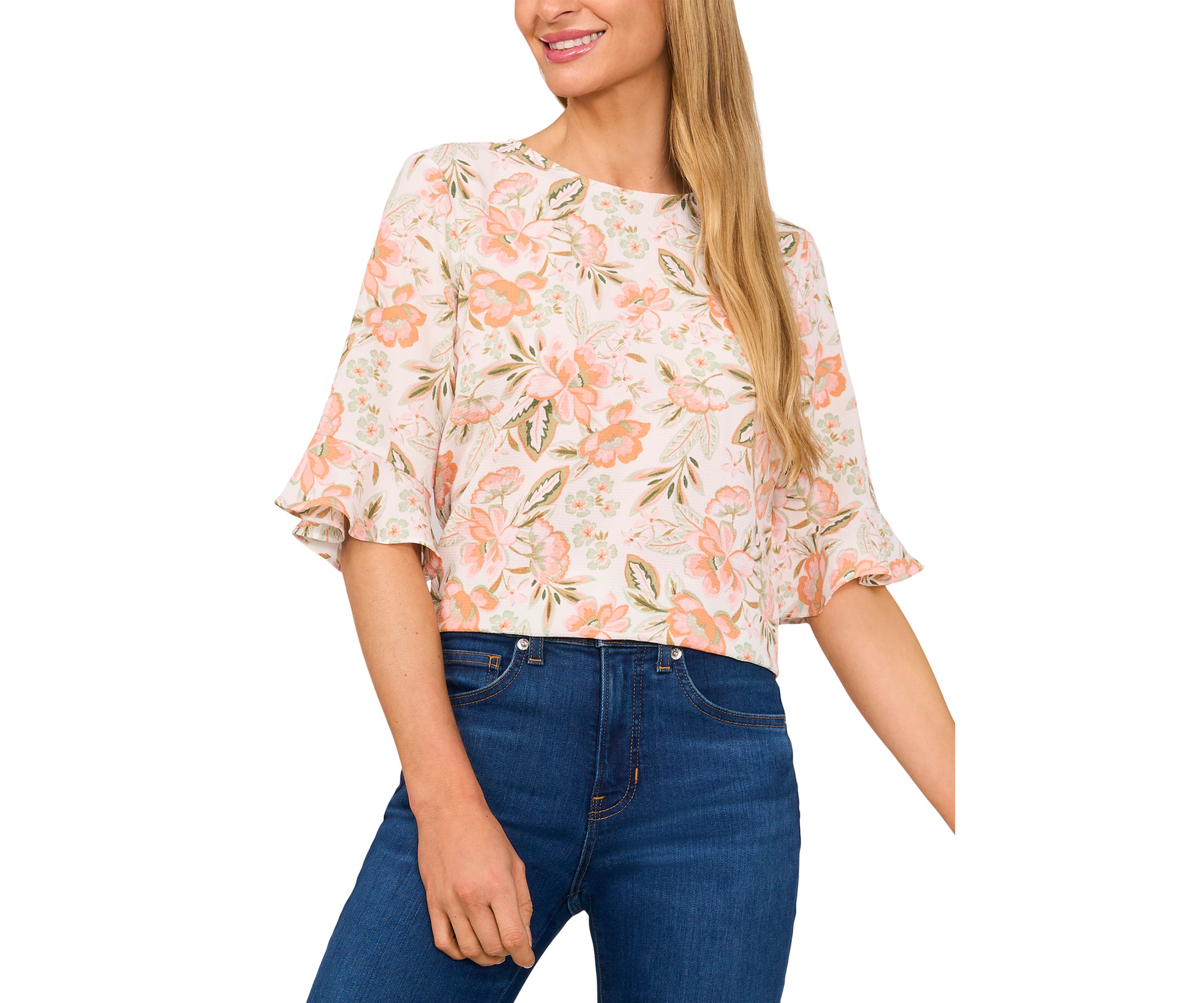 Womens Ruffle Sleeve Blouse