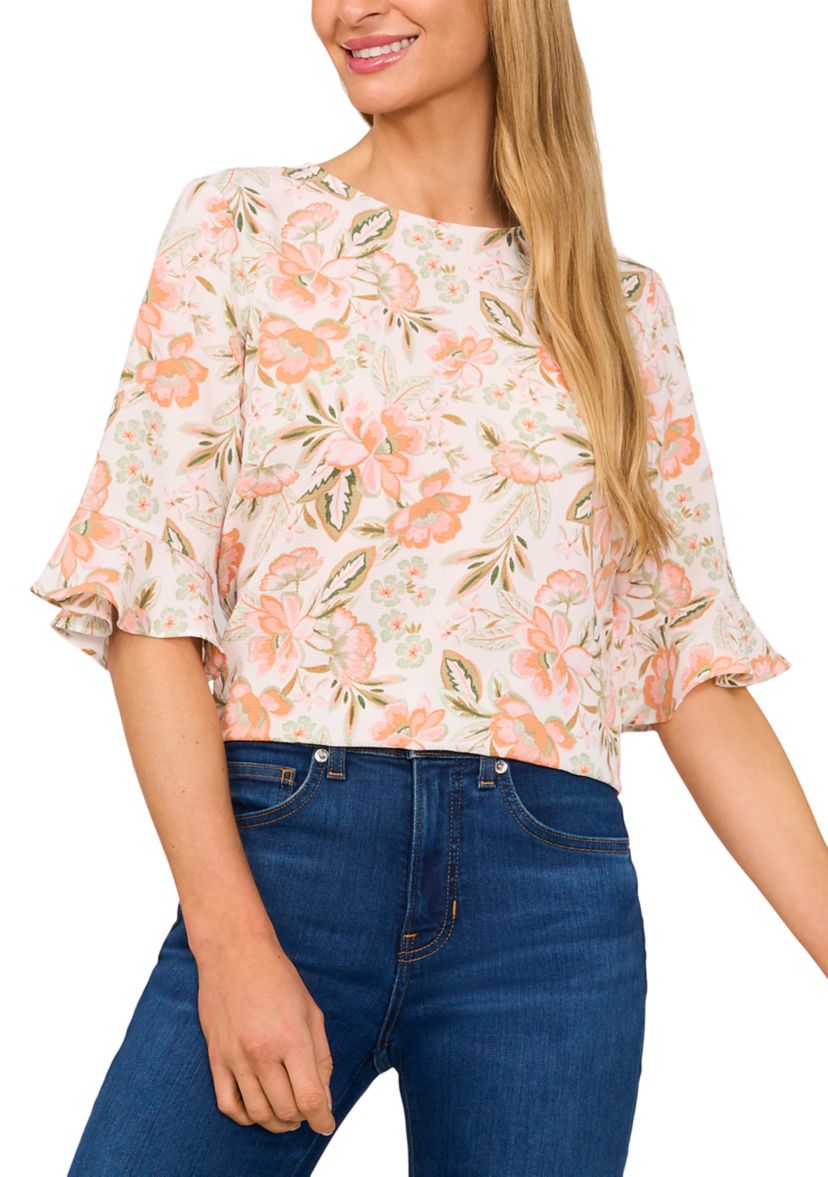 Womens Ruffle Sleeve Blouse