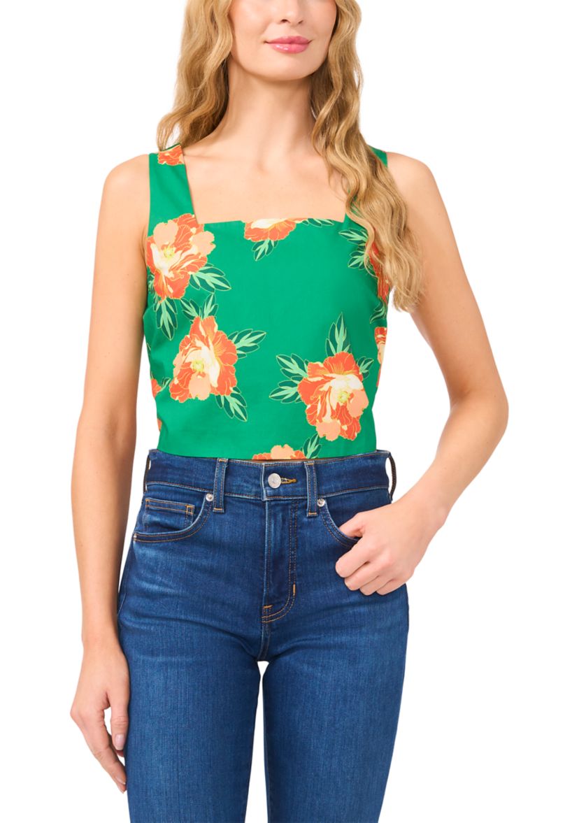 Square Neck Bold Floral Tank Top