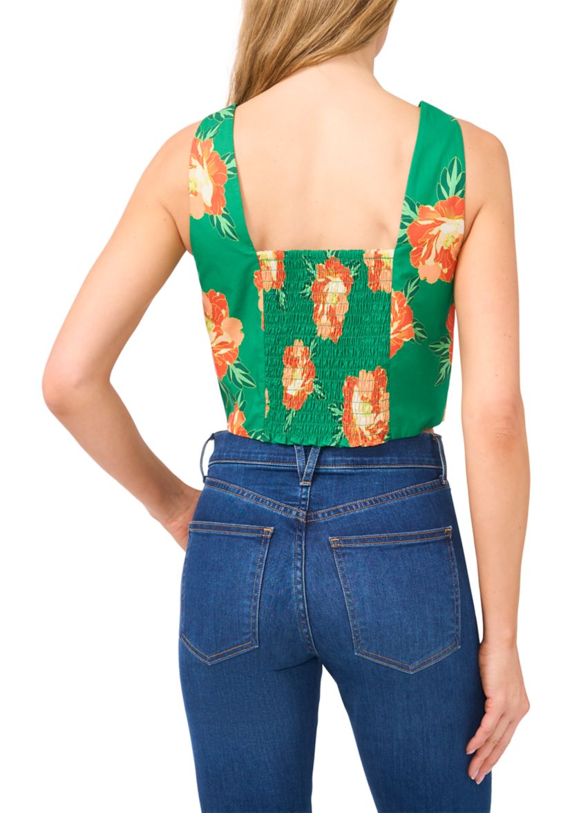 Square Neck Bold Floral Tank Top
