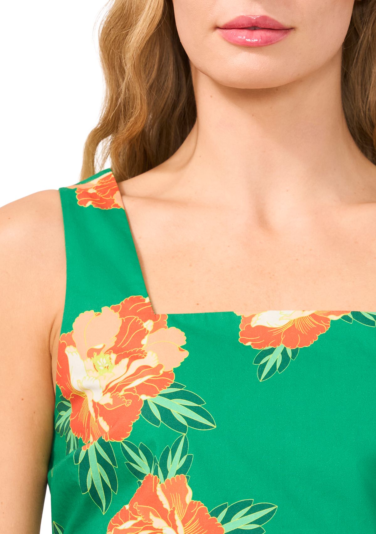 Square Neck Bold Floral Tank Top