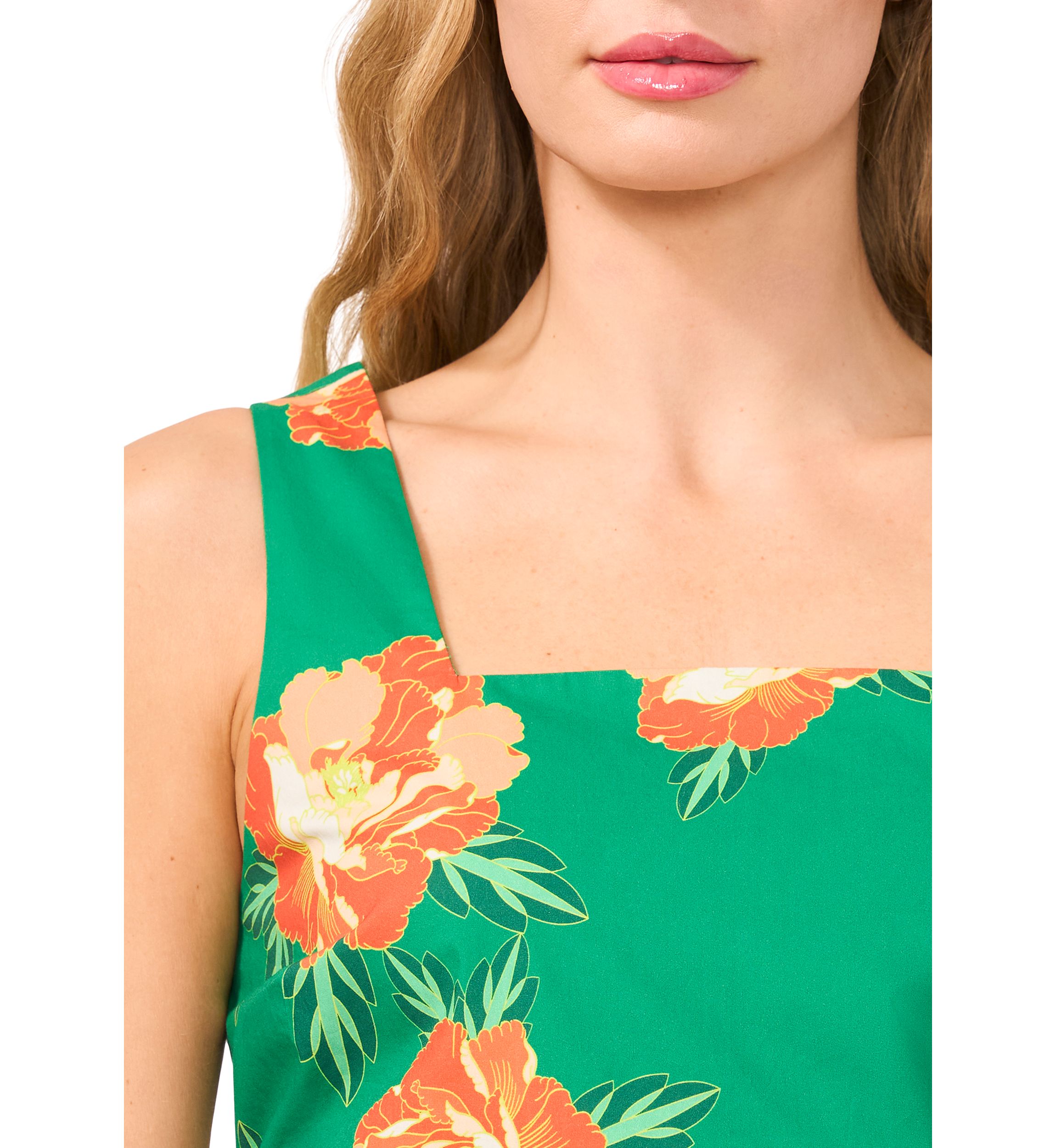 Square Neck Bold Floral Tank Top