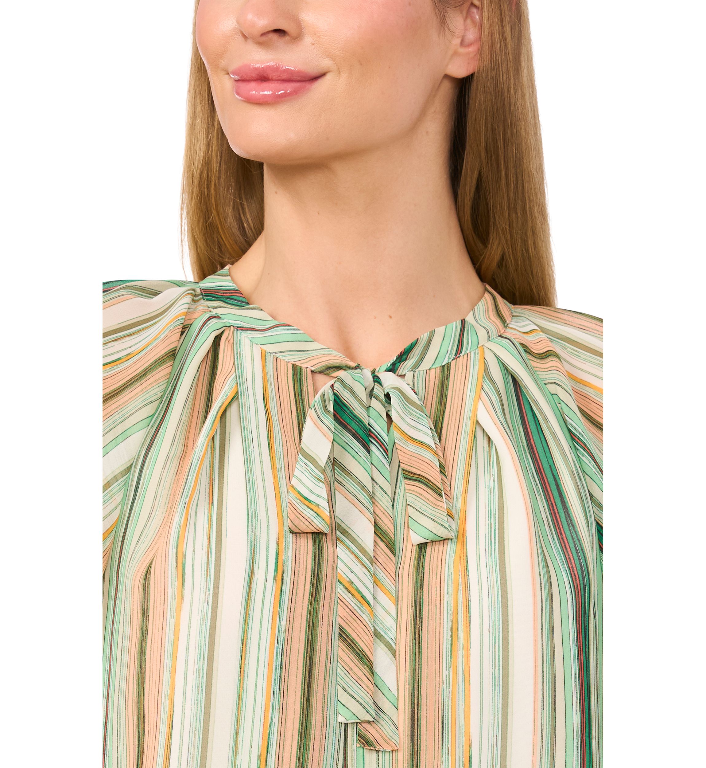 Womens Flutter Sleeve Ruffle Blouse