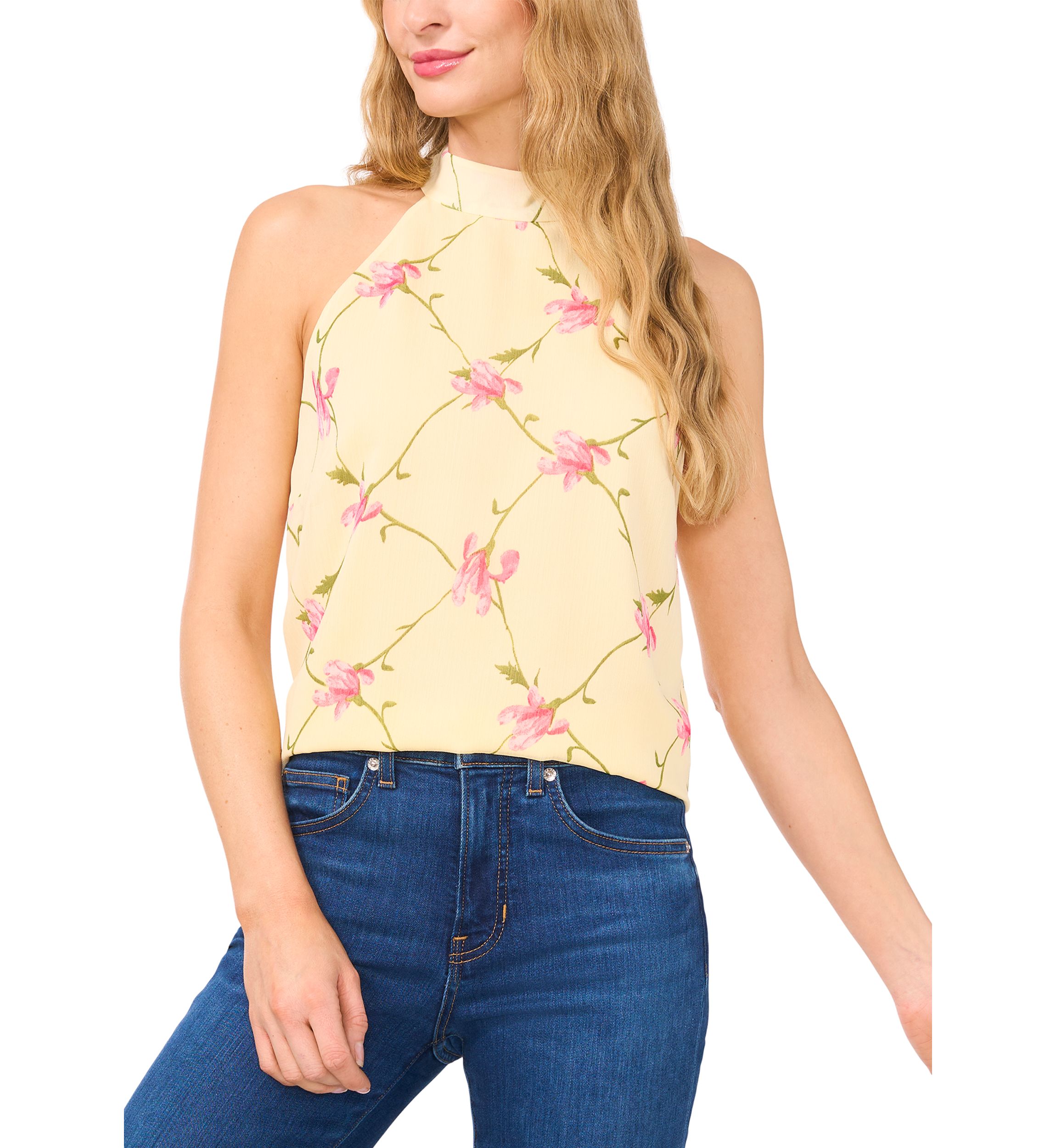 Womens Floral Halter Blouse