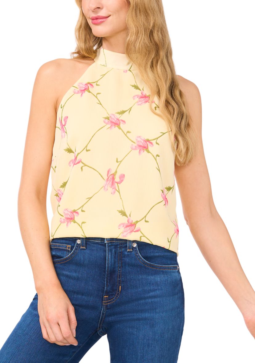 Womens Floral Halter Blouse