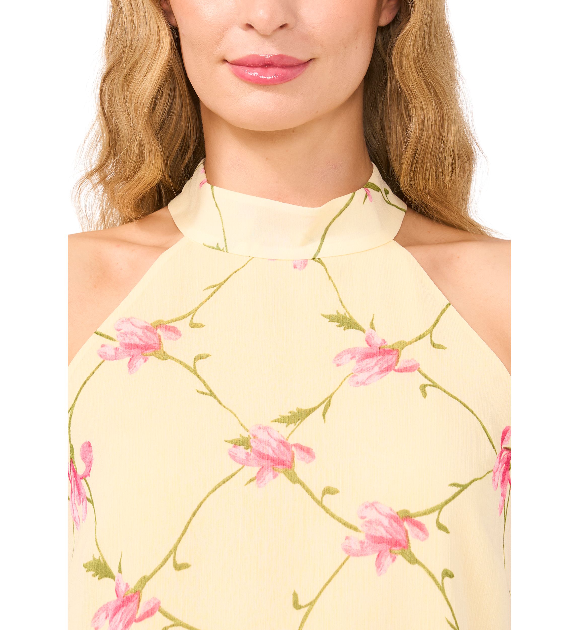 Womens Floral Halter Blouse