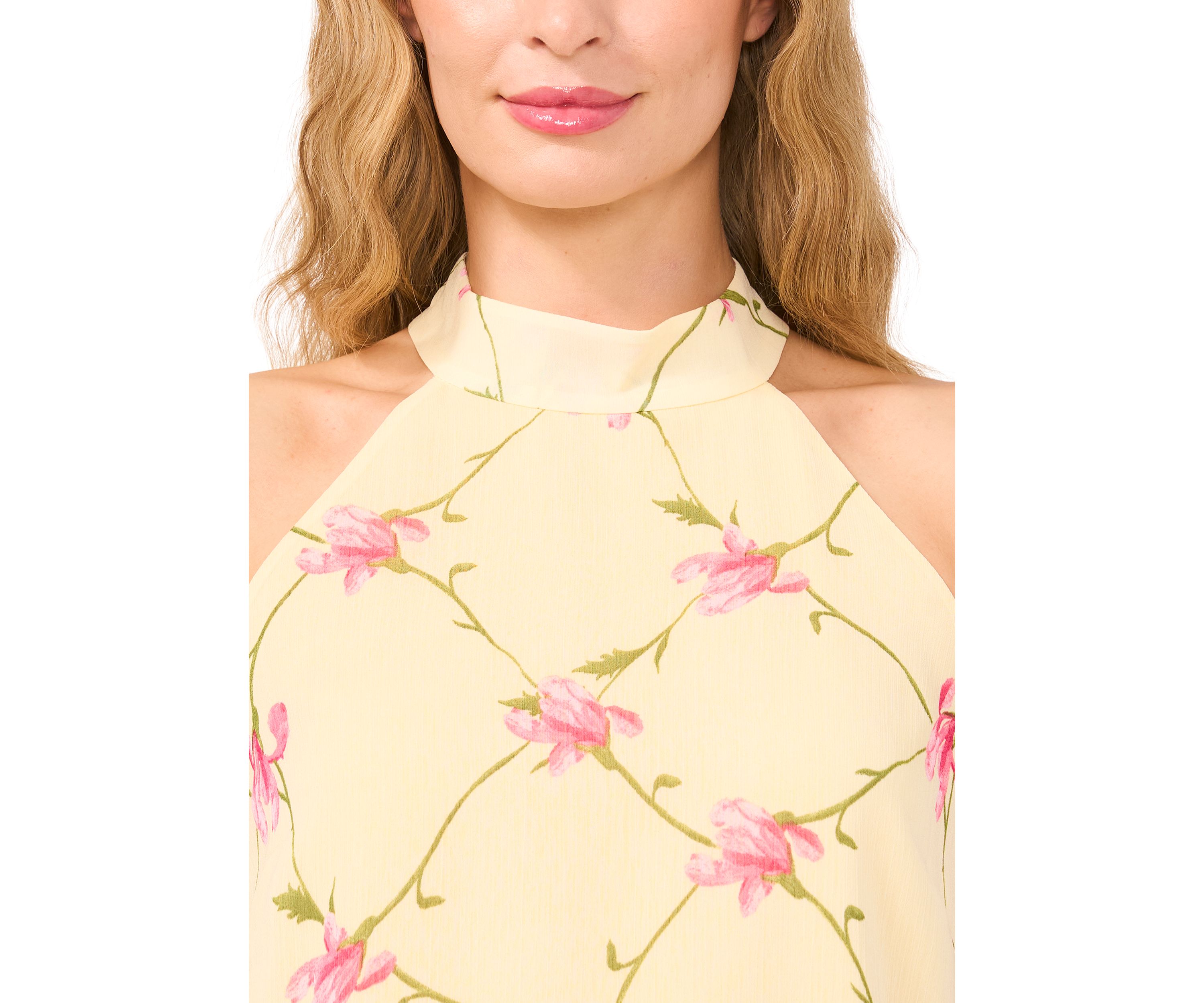 Womens Floral Halter Blouse