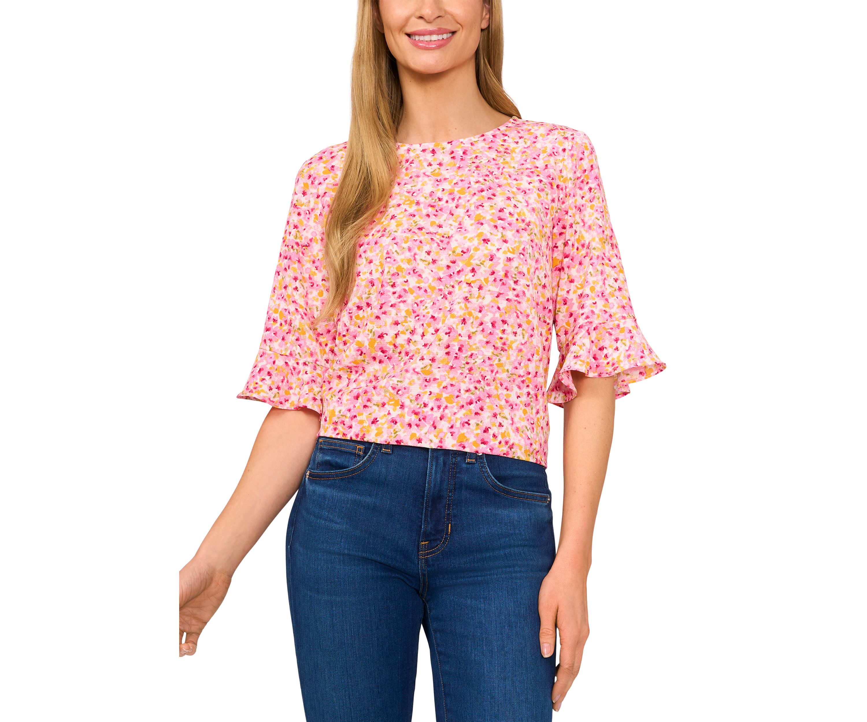 Womens Ruffle Sleeve Blouse