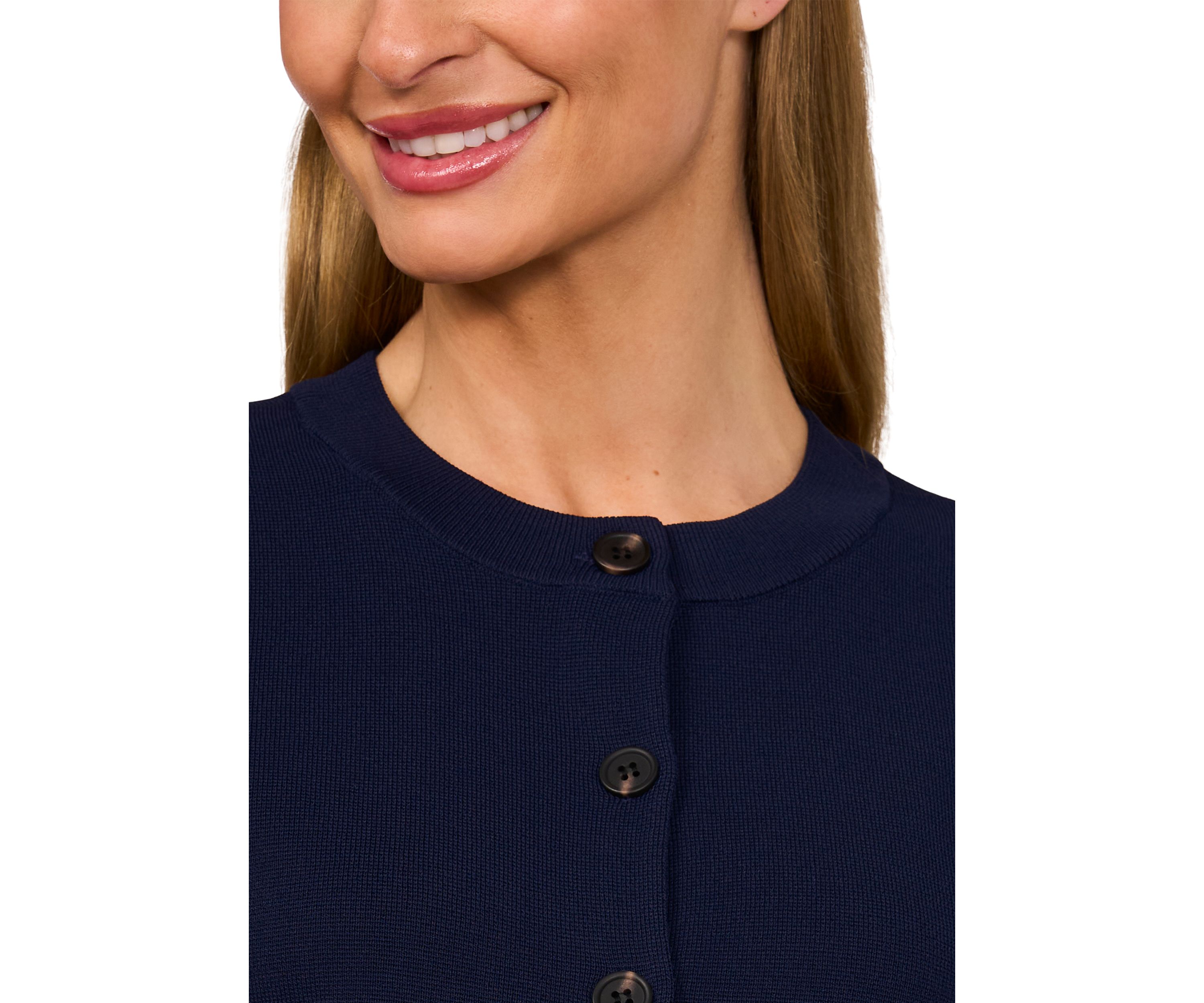Short Puff Sleeve Button Front Cardigan 