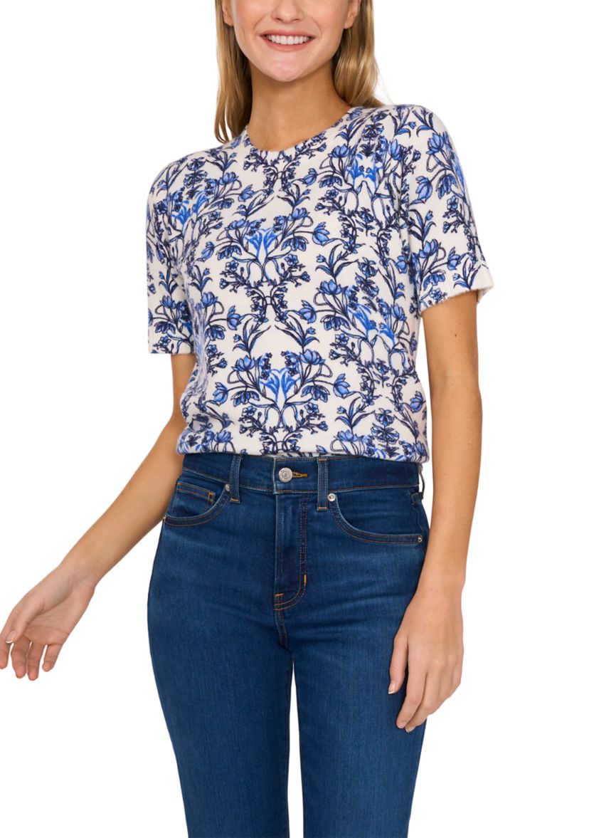 Womens Short Sleeve Floral Top 