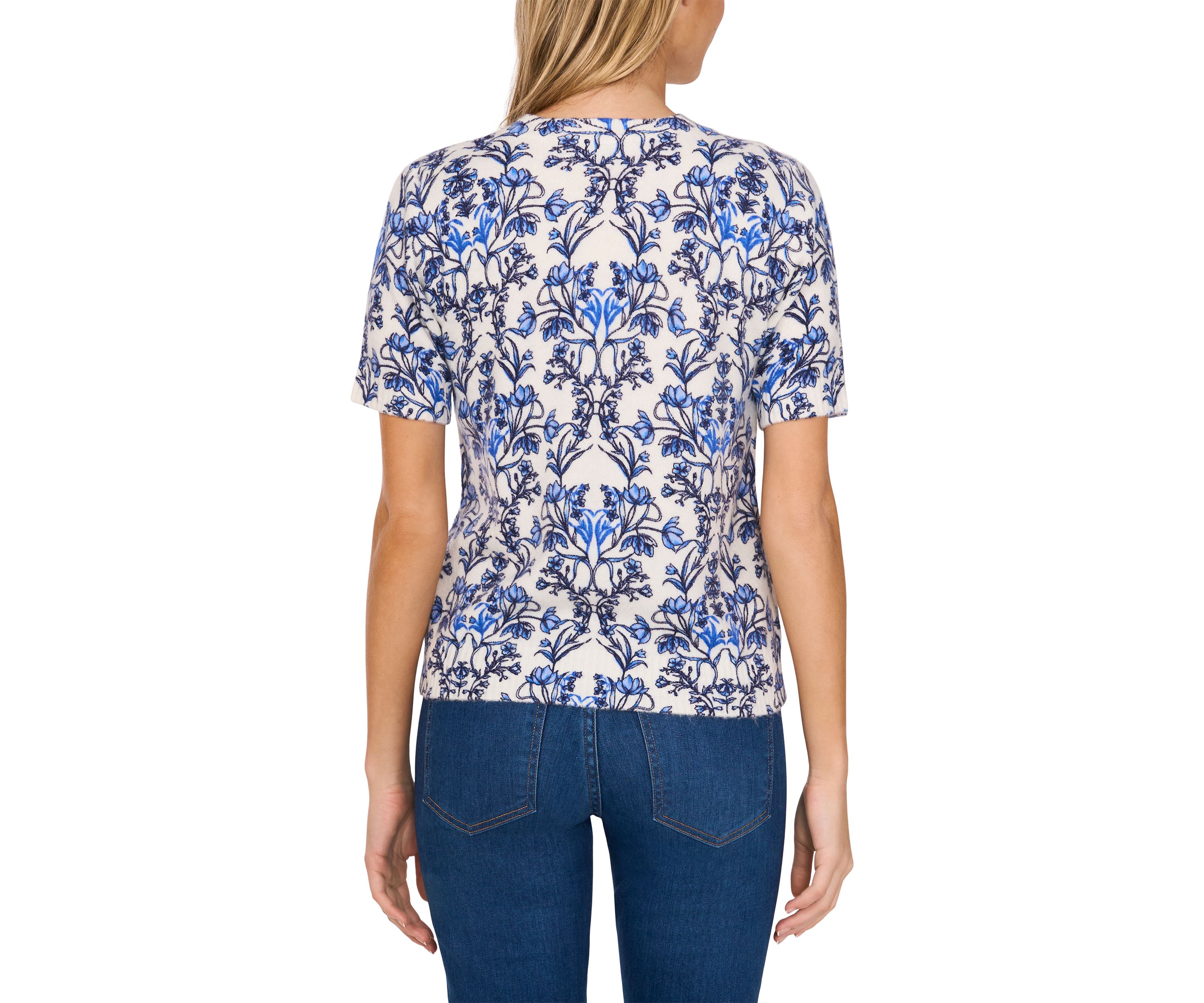 Womens Short Sleeve Floral Top 
