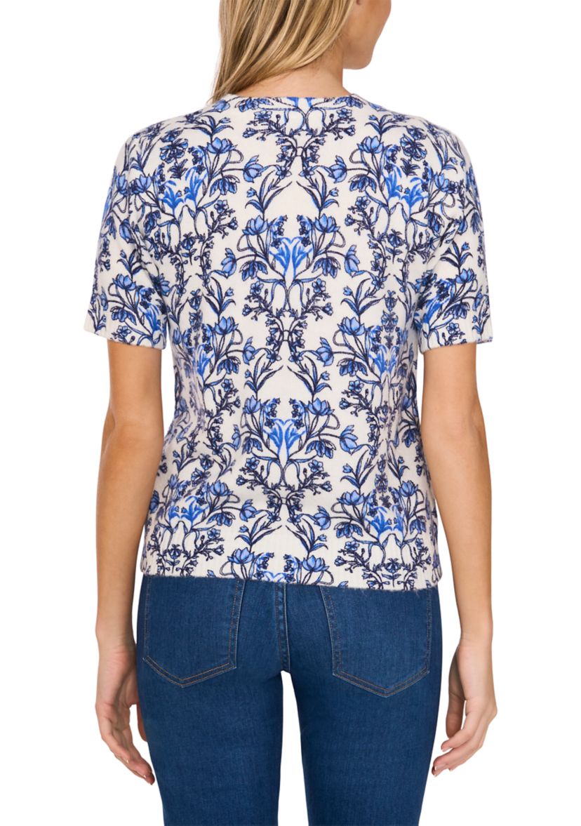 Womens Short Sleeve Floral Top 