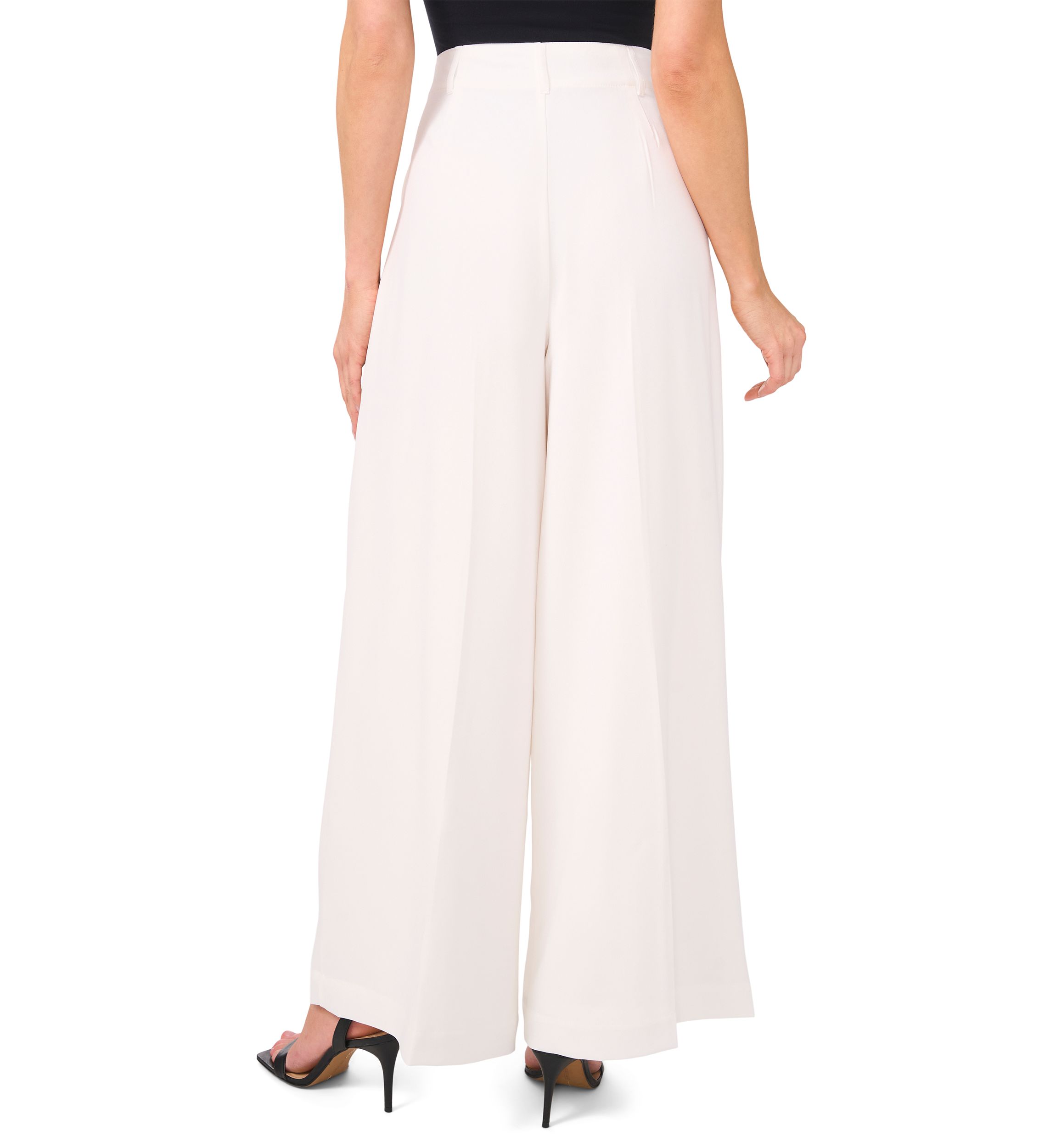 Womens Button Front Wide Leg Pants