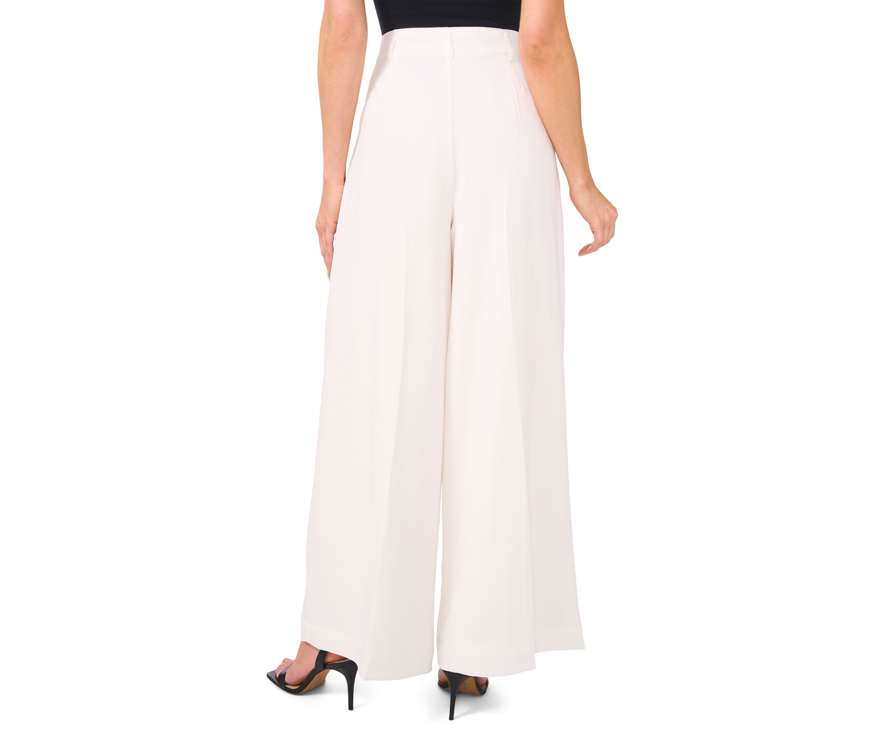Womens Button Front Wide Leg Pants
