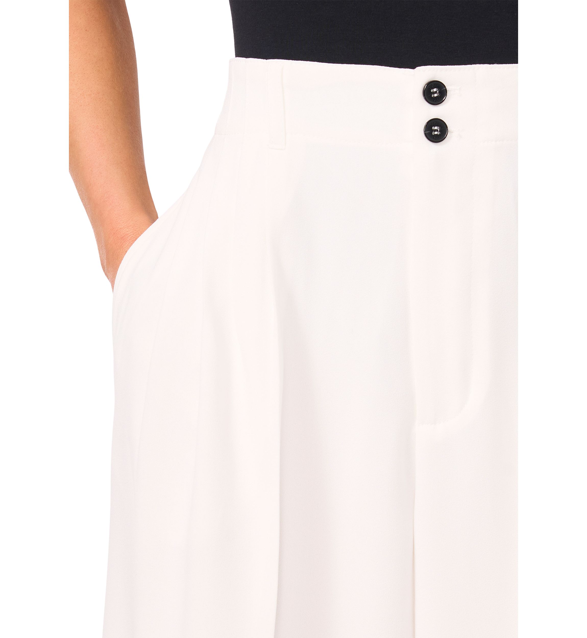 Womens Button Front Wide Leg Pants